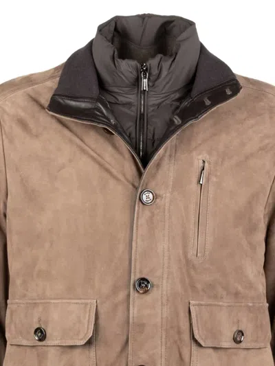 Moorer Button-fastening Flap-pocket Jacket In Brown