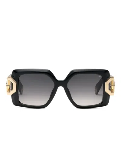Philipp Plein Eyewear Eckige Sonnenbrille Mit Logo In Black