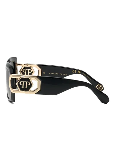 Philipp Plein Eyewear Eckige Sonnenbrille Mit Logo In Black