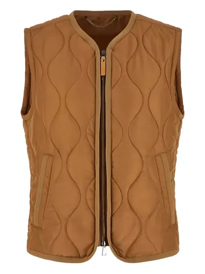 Canali Gesteppte Weste Mit Reissverschluss In Brown