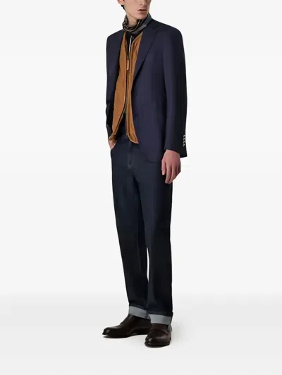 Canali Gesteppte Weste Mit Reissverschluss In Brown