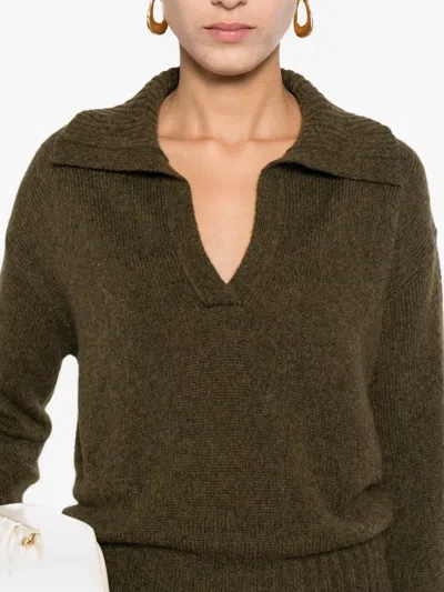 Roberto Collina Pullover Mit Spreizkragen In Green