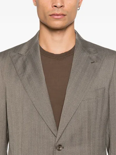 Tagliatore Single-breasted Suit In Brown