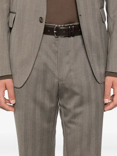 Tagliatore Single-breasted Suit In Brown