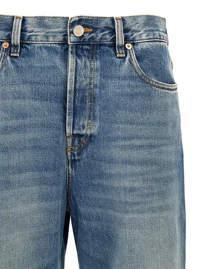 Gucci Light Blue Washed Denim Trousers In Blue