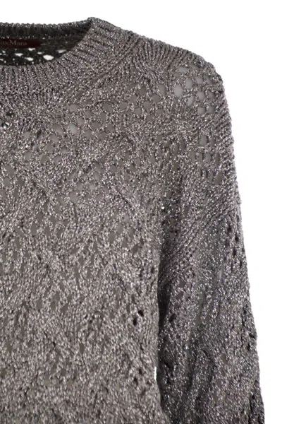 Max Mara Studio Pilade Lurex Knit Sweater In Gray