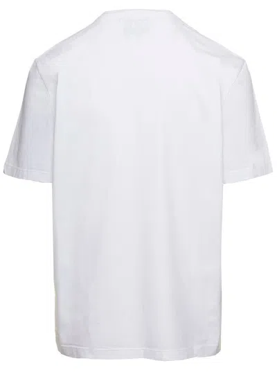 Golden Goose White T-shirt With Round Neck And One Star Logo Print On The Front In Cotton Man