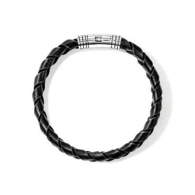 John Hardy Sterling Silver Braided Bracelet In Black