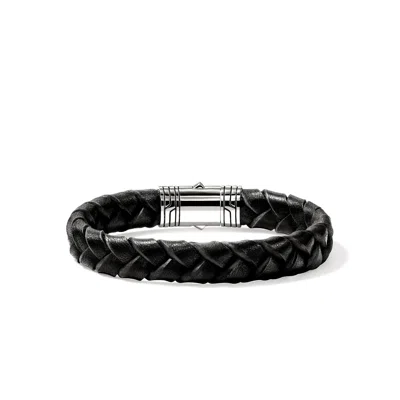 John Hardy Sterling Silver Braided Bracelet In Black