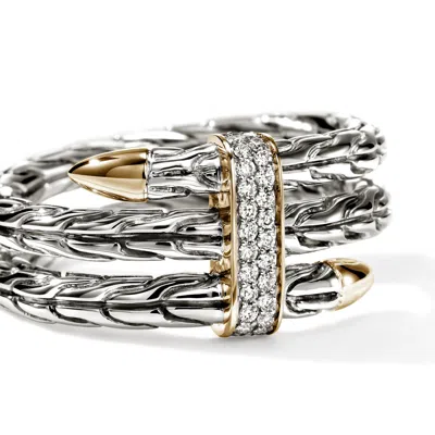 John Hardy Triple Spear Flex Ring, Pavé In Multi
