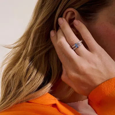 John Hardy Sterling Silver Spear Blue Sapphire Coil Ring In White