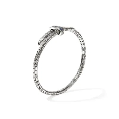John Hardy Sterling Silver Spear Blue Sapphire Coil Cuff Bracelet In Silver