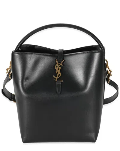 Saint Laurent Le 37 Ysl Bucket Bag In Smooth Leather In Black