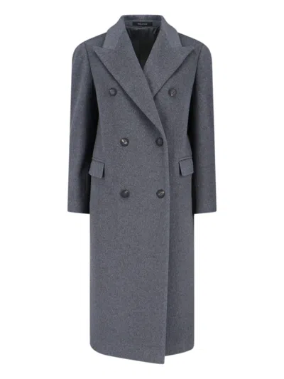 Tagliatore Tailored Grey Coat With Timeless Design In Gray