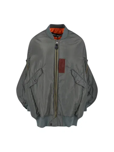 Junya Watanabe Lightweight Nylon Jacket With High Collar And Streamlined Silhouette In Gray