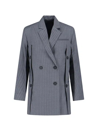 Eudon Choi Structured Grey Jacket With Modern Silhouette In Gray