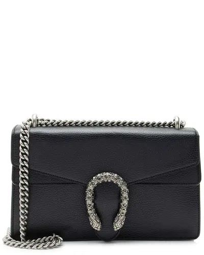 Gucci Black Leather Crystal Dionysus Medium Shoulder Bag (authentic Pre-loved) In Blue
