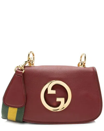 Gucci Red Calfskin Leather Roxy Web Mini Blondie Shoulder Bag (authentic Pre-  Loved) In Brown