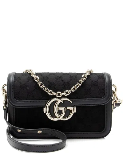 Gucci Black Gg Canvas Go Bag (authentic Pre-loved) In Black