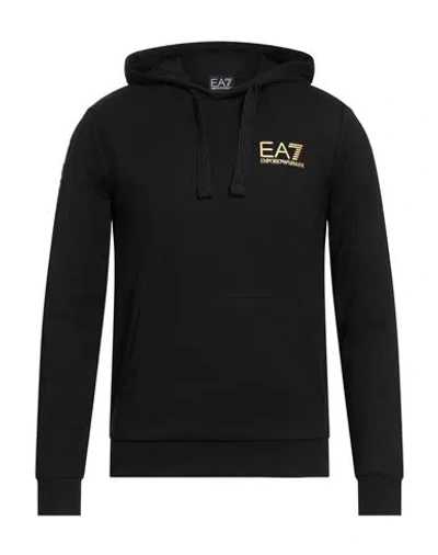 Ea7 Man Sweatshirt Black Size S Cotton In Black