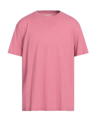 Fedeli Man T-shirt Antique Rose Size 48 Cotton, Elastane In Pink