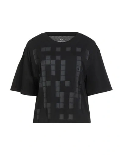 Armani Exchange Woman T-shirt Black Size L Cotton In Black