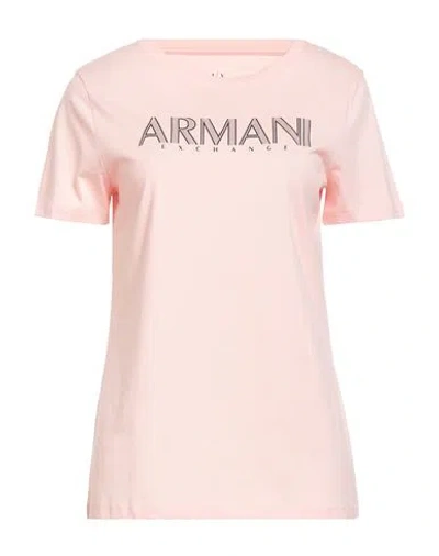Armani Exchange Woman T-shirt Light Pink Size L Cotton In Pink