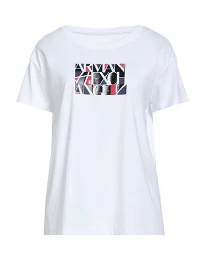 Armani Exchange Woman T-shirt White Size L Cotton In White