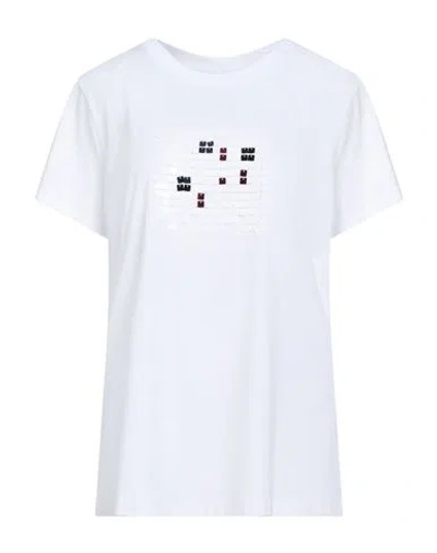 Armani Exchange Woman T-shirt White Size Xs Cotton In Brown