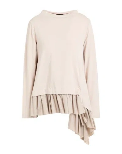 Peperosa Woman Top Beige Size 8 Cotton, Elastane In Brown