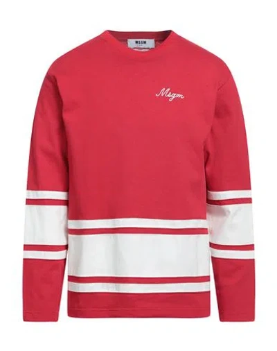 Msgm Man T-shirt Red Size M Cotton In Red
