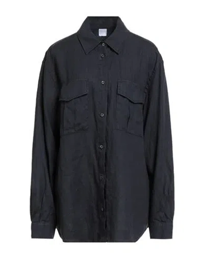 Aspesi Woman Shirt Midnight Blue Size 12 Linen In Blue