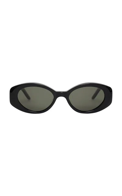 Bru Eyewear Bembridge Round-frame Acetate Sunglasses In Black