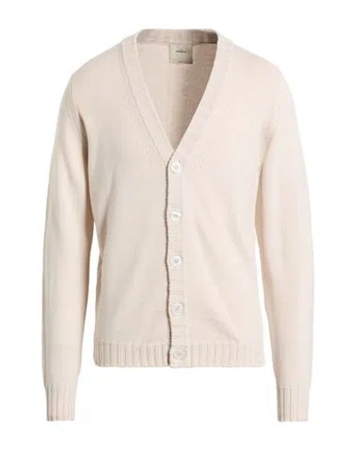 The Amhante Man Cardigan Blush Size L Merino Wool In Brown