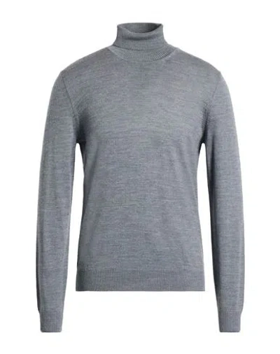 Luigi Borrelli Napoli Man Turtleneck Grey Size 46 Virgin Wool In Gray