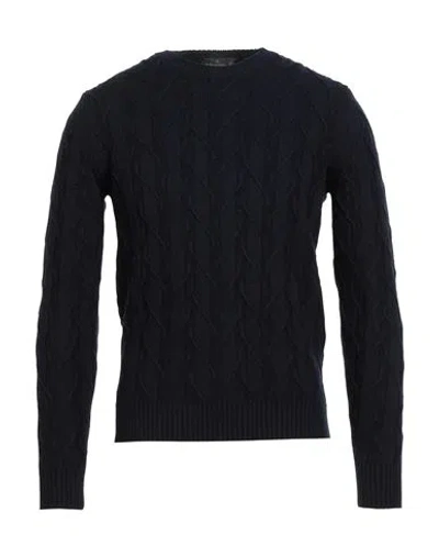 Ferrante Man Sweater Midnight Blue Size 36 Merino Wool In Blue