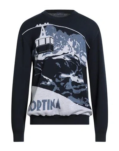 Paul & Shark Man Sweater Midnight Blue Size Xl Virgin Wool In Blue