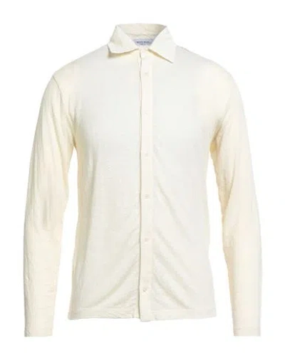 Wool & Co Man Shirt Ivory Size Xxl Linen, Elastane In White