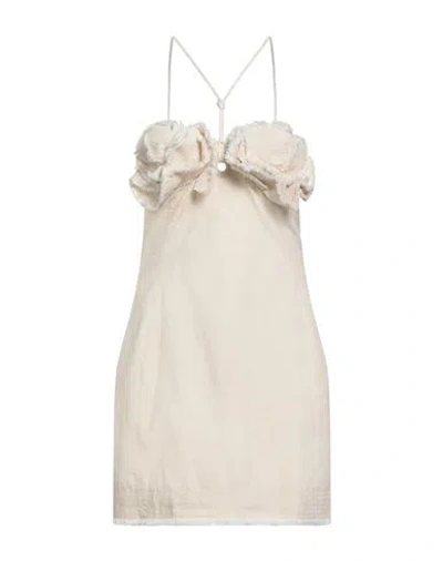 Jacquemus Woman Mini Dress Ivory Size 8 Cotton In White