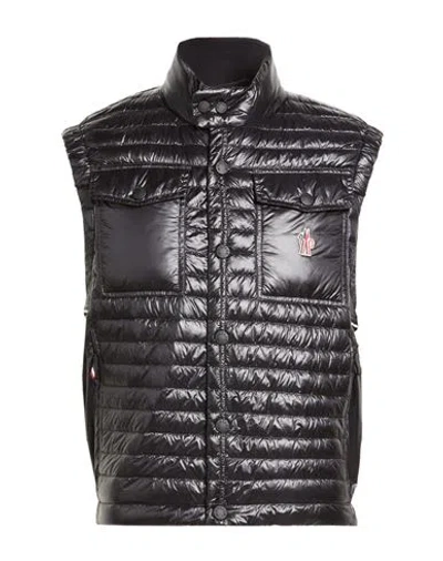 Moncler Gamme Bleu Man Vest Black Size 5 Polyamide In Black