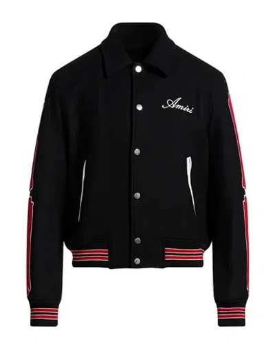 Amiri Man Jacket Black Size L Virgin Wool, Polyamide In Black