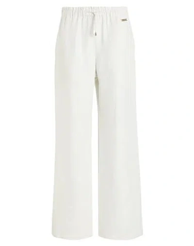 Manzoni 24 Woman Pants White Size 14 Linen, Polyester, Polyamide In White
