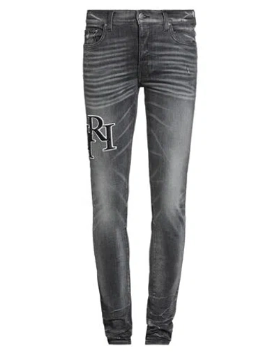 Amiri Man Jeans Charcoal Size 31 Cotton, Elastomultiester, Elastane In Gray