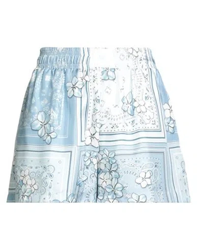 Amiri Woman Shorts & Bermuda Shorts Sky Blue Size L Silk In Blue