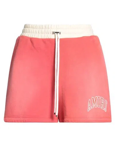 Amiri Woman Shorts & Bermuda Shorts Tomato Red Size L Cotton In Pink