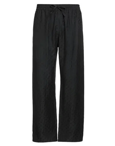 Off-white Man Pants Black Size L Cotton, Silk In Black