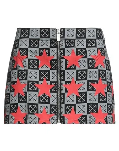 Off-white Woman Denim Skirt Grey Size 6 Cotton In Multi