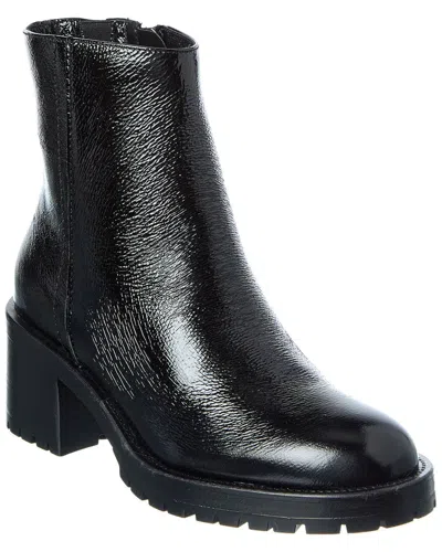 La Canadienne Alec Crinkle Leather Lug-sole Ankle Booties In Black