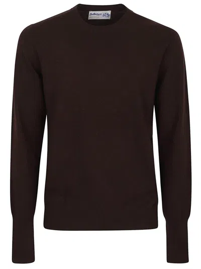 Ballantyne Crew Neck Cashmere Sweater In Brown