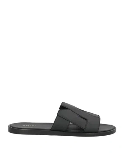 Amiri Man Sandals Black Size 9 Leather In Black